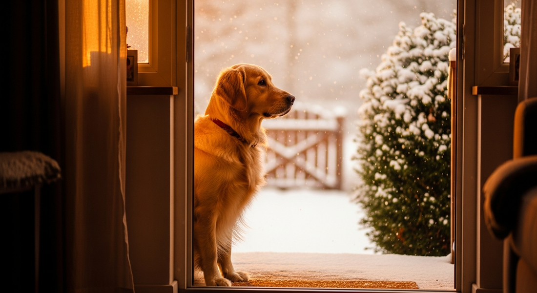 Snowy Adventures: Pet Door Lets Dog Explore | Hale Pet Door
