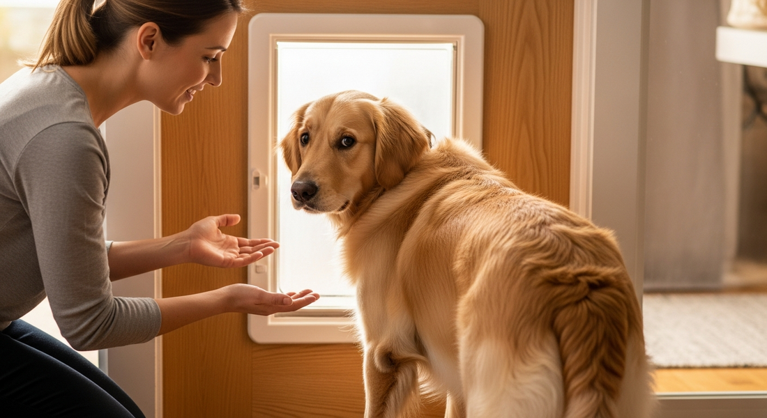 Training a Timid Dog to Use Pet Door | Hale Pet Door